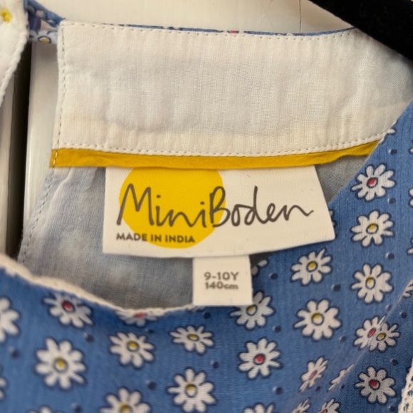 Mini Boden Floaty Hotchpotch Patchwork Floral Blue Dress Size Large 9-10 Years - Picture 7 of 15